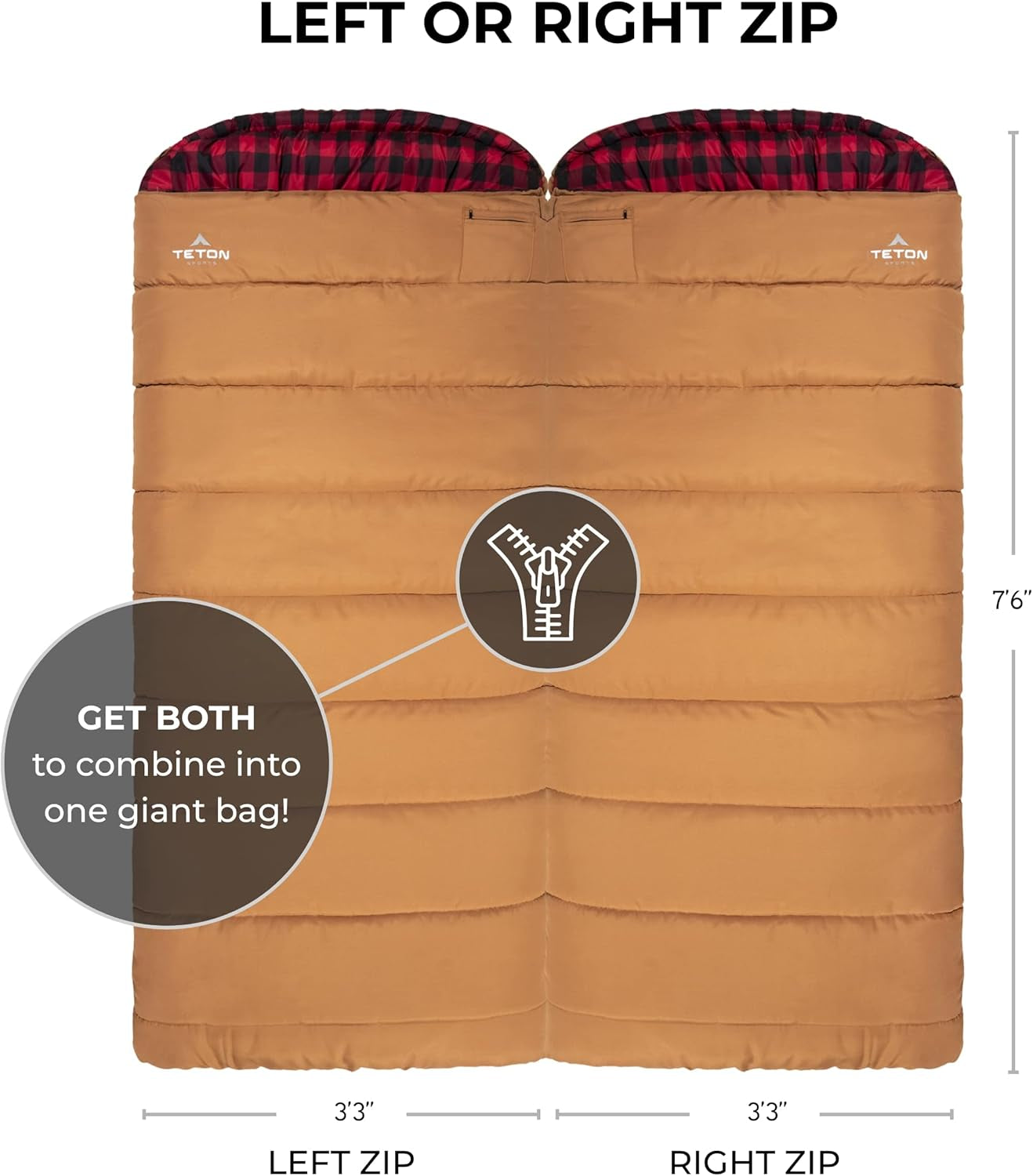 Deer Hunter Heavy Duty Canvas Sleeping Bag - Teton Tough Survival Gear for Hunting & Cold Weather - Warm Cotton Flannel Lined Sleeping Bag