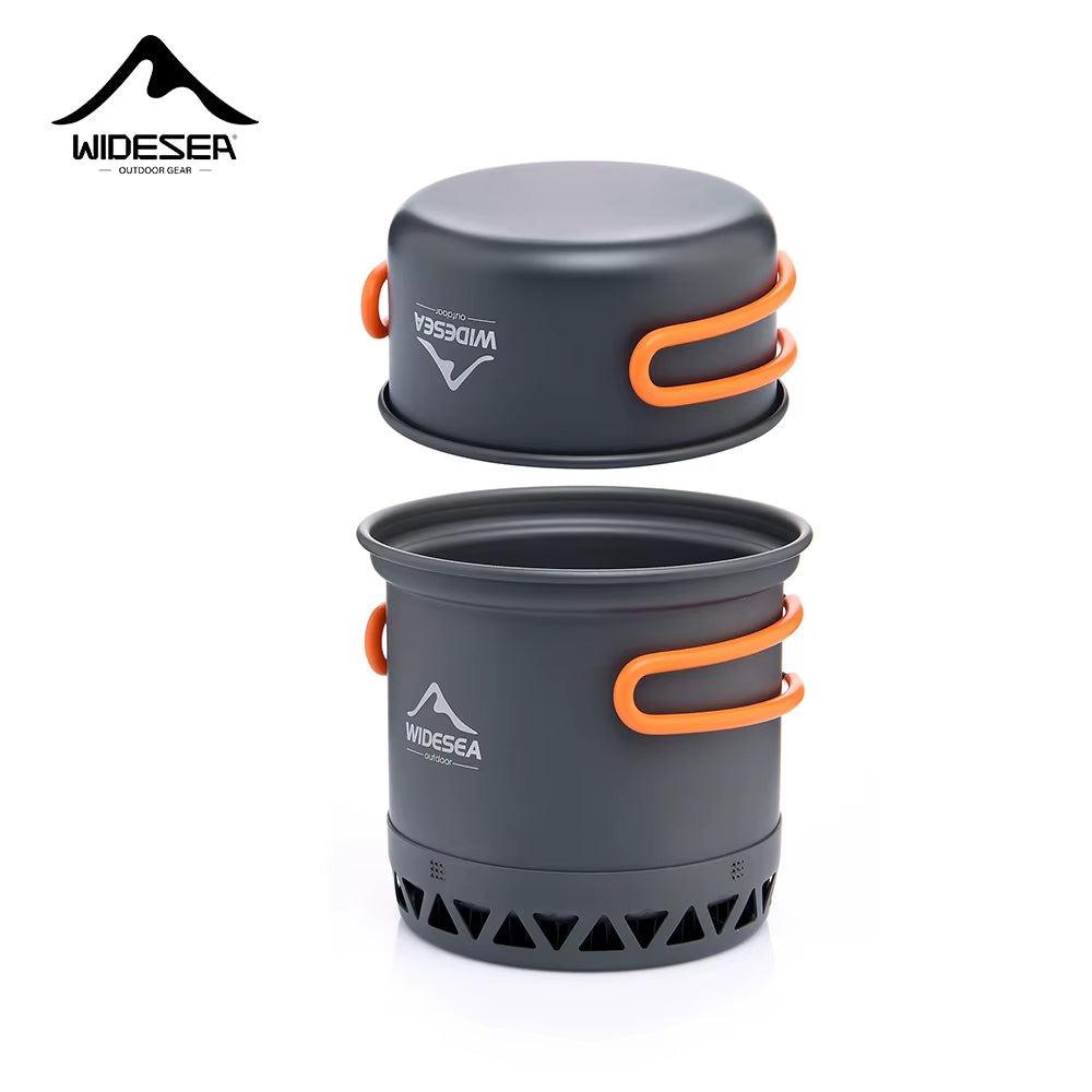 Hard Anodized Aluminum Camping Pot Set - 1.3L & 2.3L Lightweight Cookware - Heat-Resistant Travel Kitchen Utensils for Outdoor Cooking