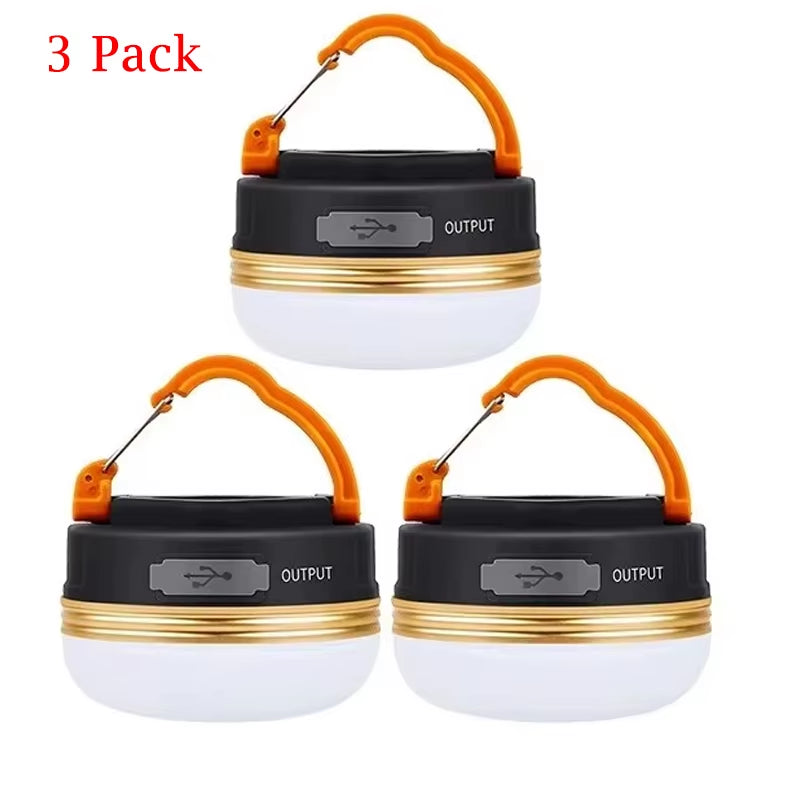 10W Portable LED Tent Lantern - USB Rechargeable 1800mAh Battery Camping Light - Hanging Night Lamp for Hiking & Emergency Power