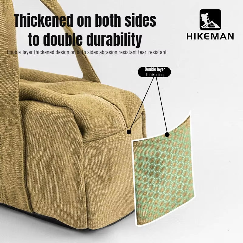 Heavy-Duty Canvas Camping Tool Bag | Large Capacity Storage for Tent Pegs & Outdoor Accessories