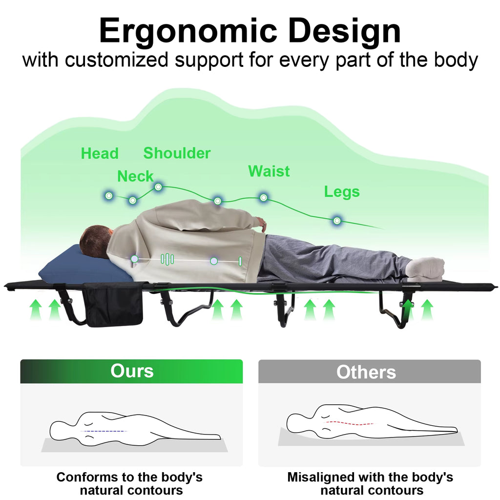 Ultralight Portable Camping Cot - Supports Up to 352lbs - Perfect for Backpacking and Outdoor Adventures!