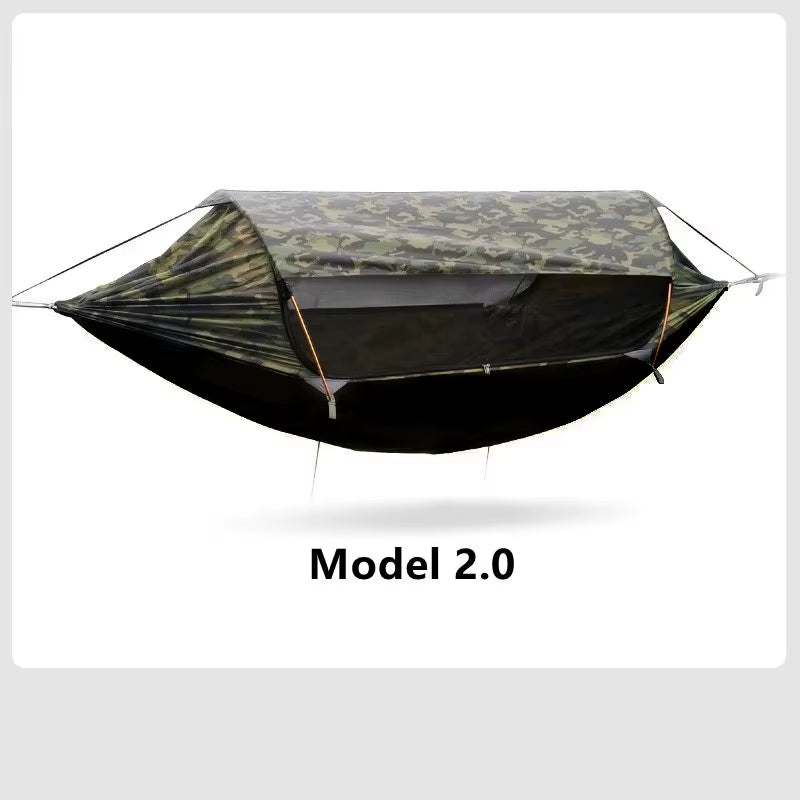 Premium Double Camping Hammock with Mosquito Net & Sunshade | Anti-Roll Portable Gear