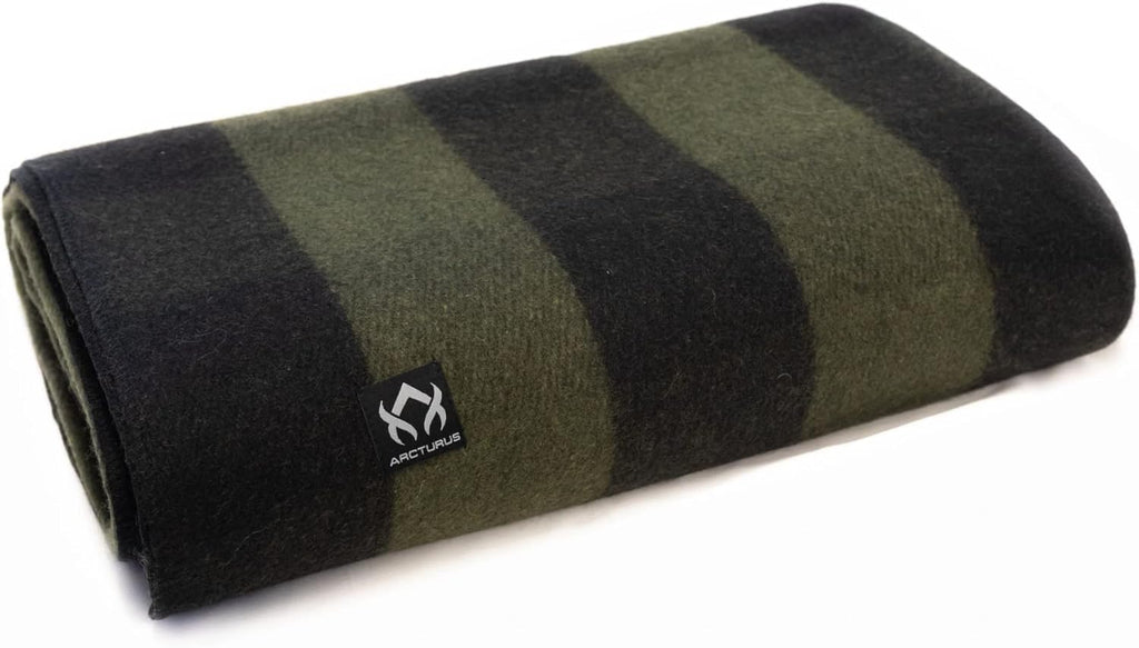 Heavyweight Military Style Wool Blanket - 80% Virgin Wool Survival Gear for Camping, Bushcraft & Emergency Kits - Washable Outdoor Stadium Blanket