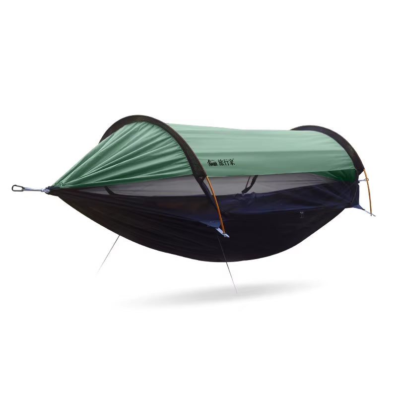 Premium Double Camping Hammock with Mosquito Net & Sunshade | Anti-Roll Portable Gear