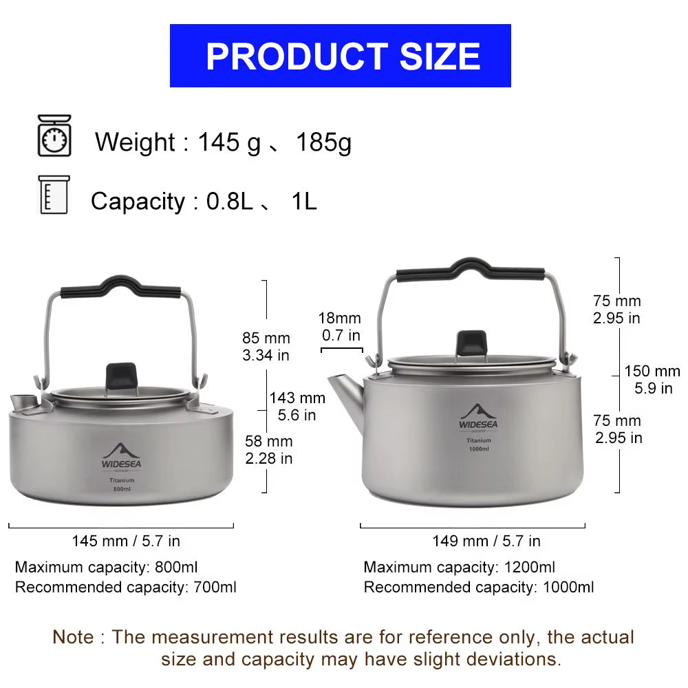 Full Outdoor Cookware Set - Stackable Camping Pots & Kettle with Coffee Filter - Portable Kitchen Gear for Hiking, Picnic & Group Travel