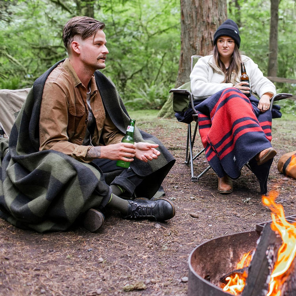 Heavyweight Military Style Wool Blanket - 80% Virgin Wool Survival Gear for Camping, Bushcraft & Emergency Kits - Washable Outdoor Stadium Blanket
