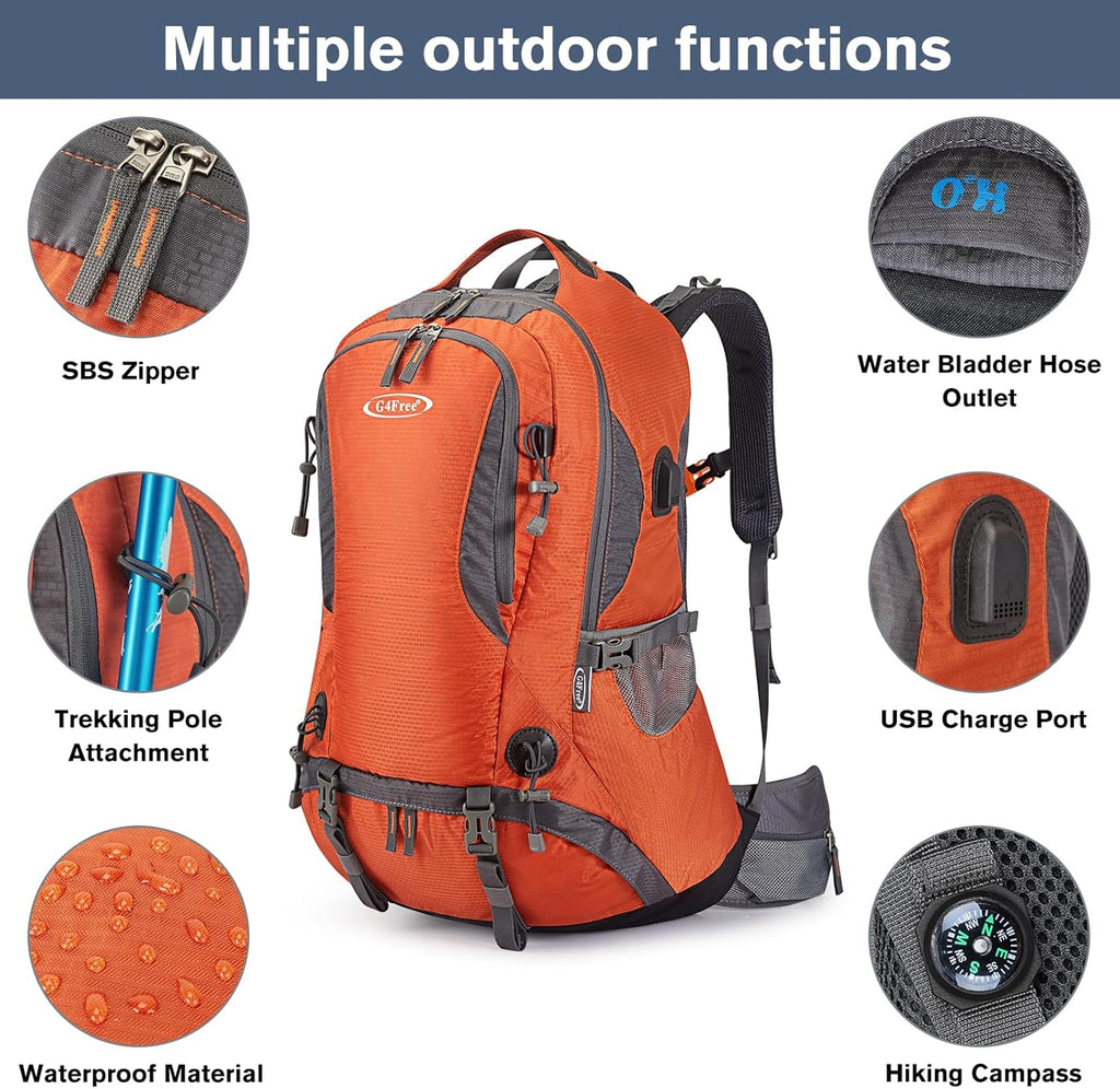 Ultralight 50L Backpacking Pack - Breathable Outdoor Travel Daypack with Rain Cover - High-Performance Sport Bag for Hiking & Mountaineering