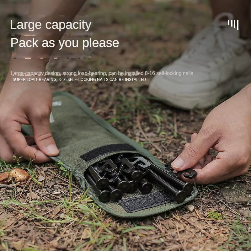 Multifunctional Outdoor Tent Stake Storage Bag - Durable Oxford Cloth Camping Kit & Accessories