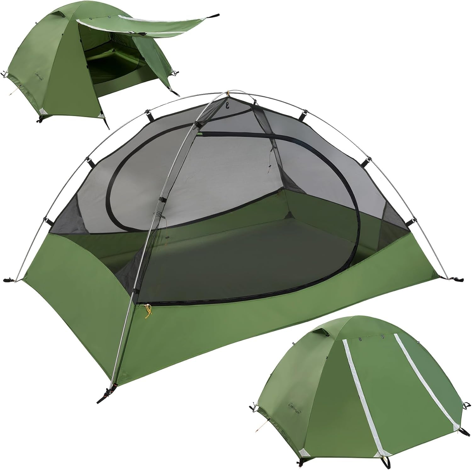 Ultralight 3-Season Backpacking Tent - 1/2/3/4/6 Person Waterproof Camping Shelter - Easy Setup Double Layer Tent for Family Hiking & Mountaineering