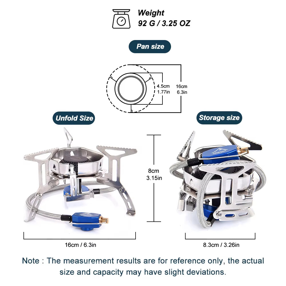 3500W High-Power Camping Gas Stove - Windproof Foldable Outdoor Burner - Rapid Heat Kitchen Survival Gear for Mountaineering