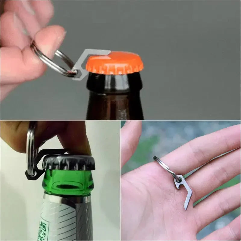 Mini Lightweight EDC Bottle Opener Keyring - Perfect Pocket Tool for Camping, Hiking, and Outdoor Adventures