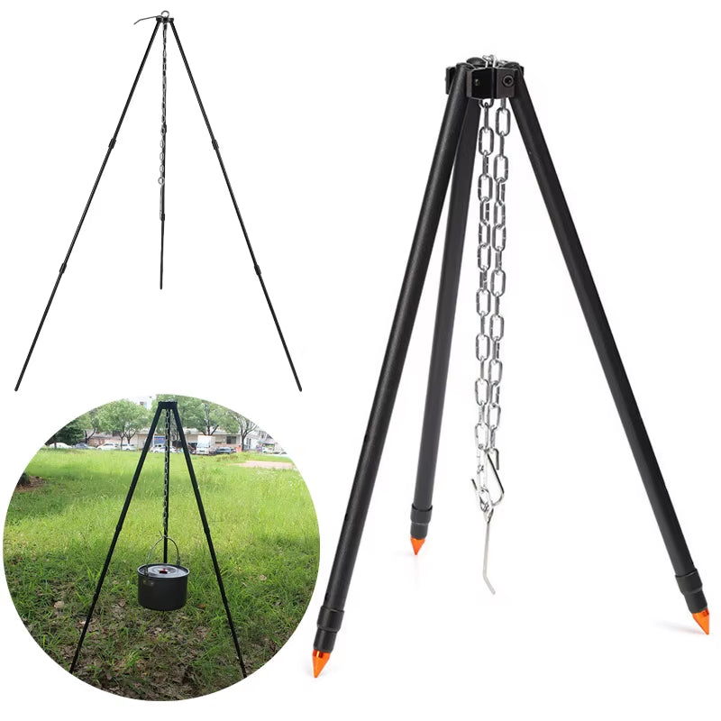 Adjustable Aluminum Camping Tripod for Outdoor Cooking & Grilling