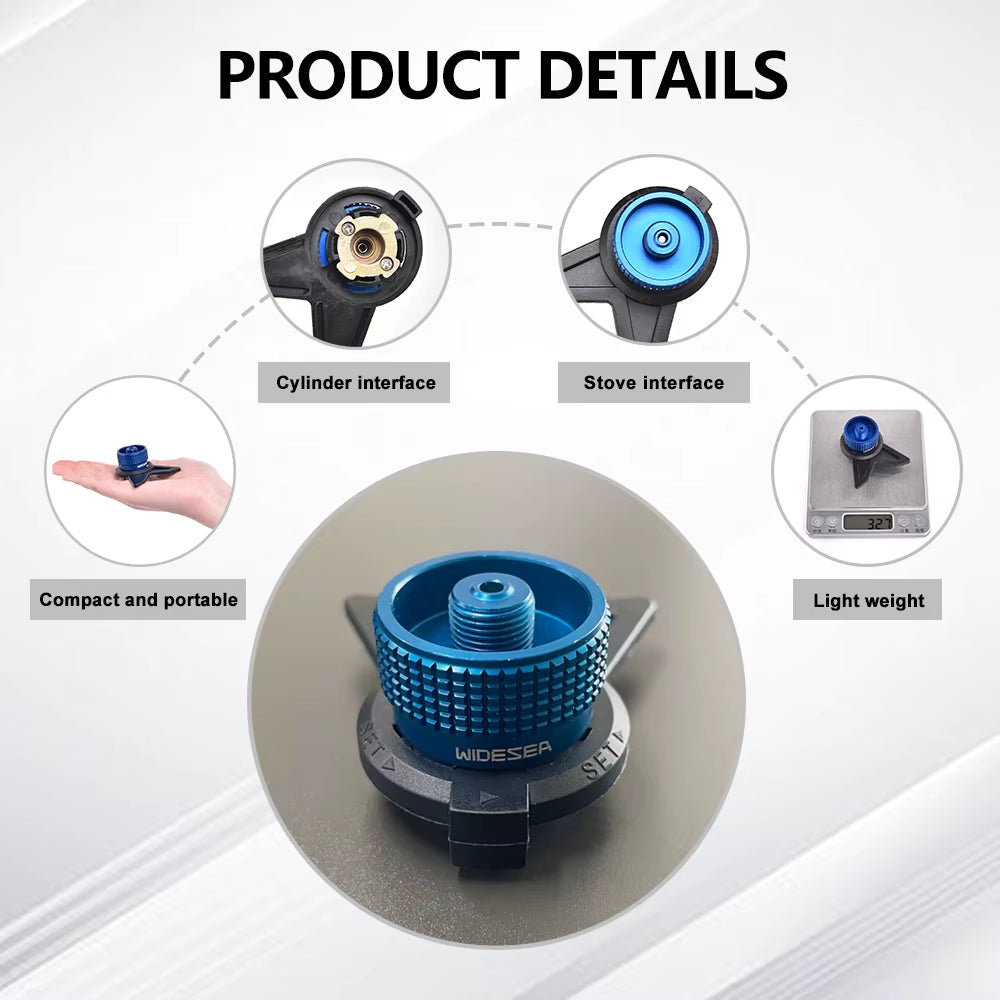 Aluminum Alloy Gas Tank Adapter with Bracket - Non-Slip Portable Stove Converter - Durable Outdoor Essential for Fuel Efficiency