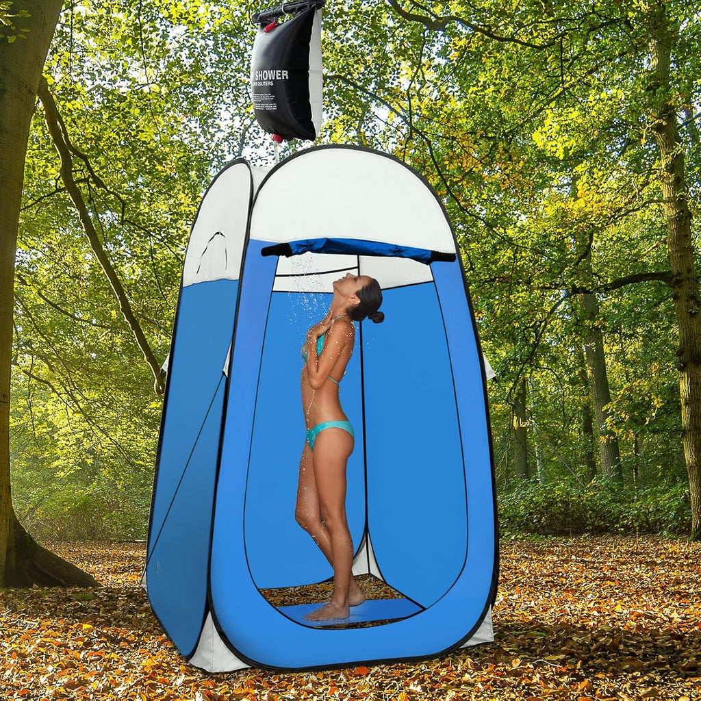 Extra Tall Pop-Up Privacy Tent - Portable Outdoor Shower & Changing Room for Camping - 6.5ft High Instant Shelter for Beach, Toilet & Dressing