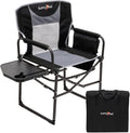 Heavy Duty Oversized Directors Chair - Folding Camping Chair with Side Table & Storage Pocket - Portable Lawn Chair Supports 300+ lbs for Adults
