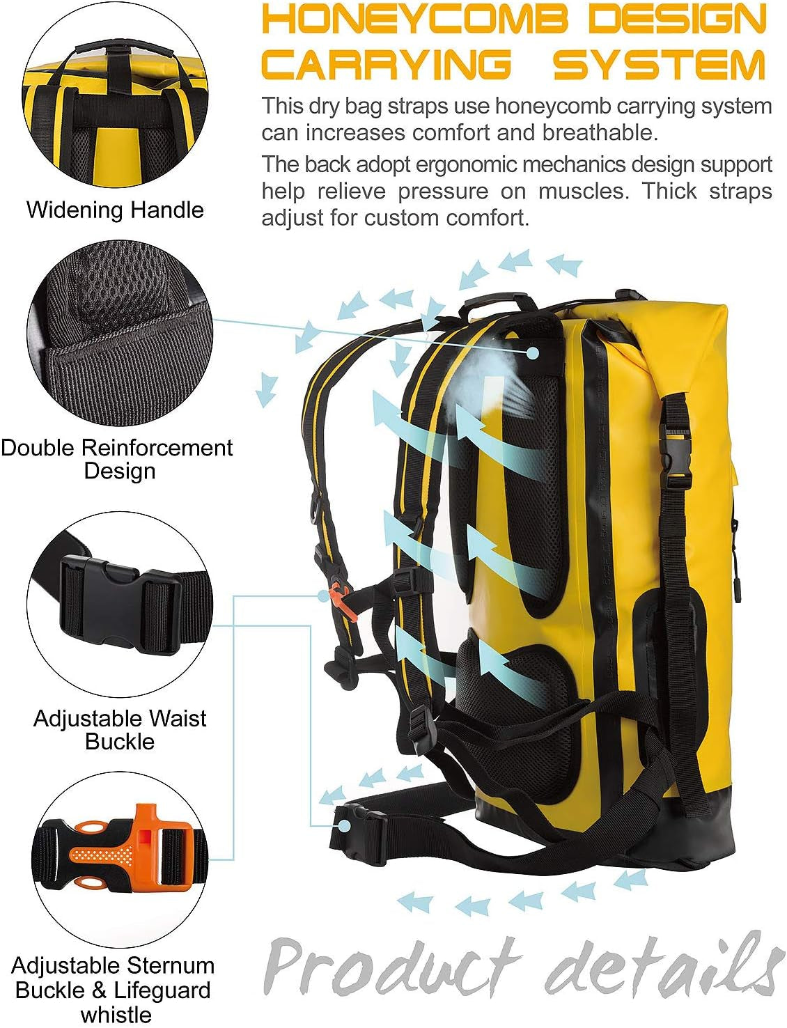 Floating Waterproof Dry Bag Backpack - 20L/30L/40L Heavy Duty Roll-Top Dry Bag for Kayaking, Boating, Fishing & Hiking - Keep Gear Dry