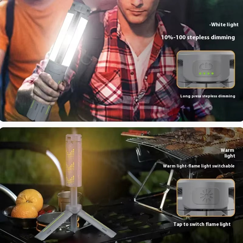 8000mAh Telescopic Camping Lantern | Rechargeable Waterproof Dimmable Flashlight & Tent Lamp