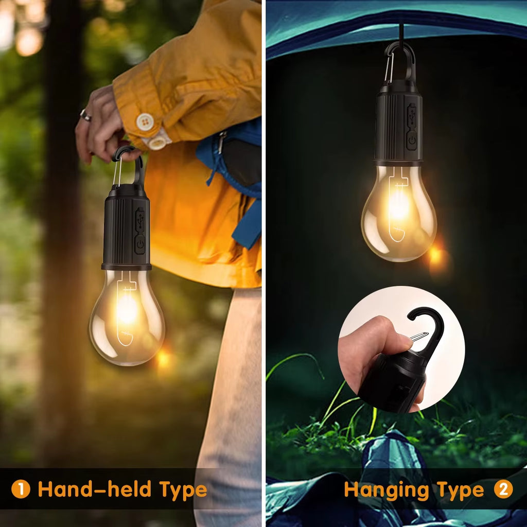 USB Rechargeable LED Camping Lantern | 3-Mode Waterproof Emergency Tent Light for Hiking & Fishing