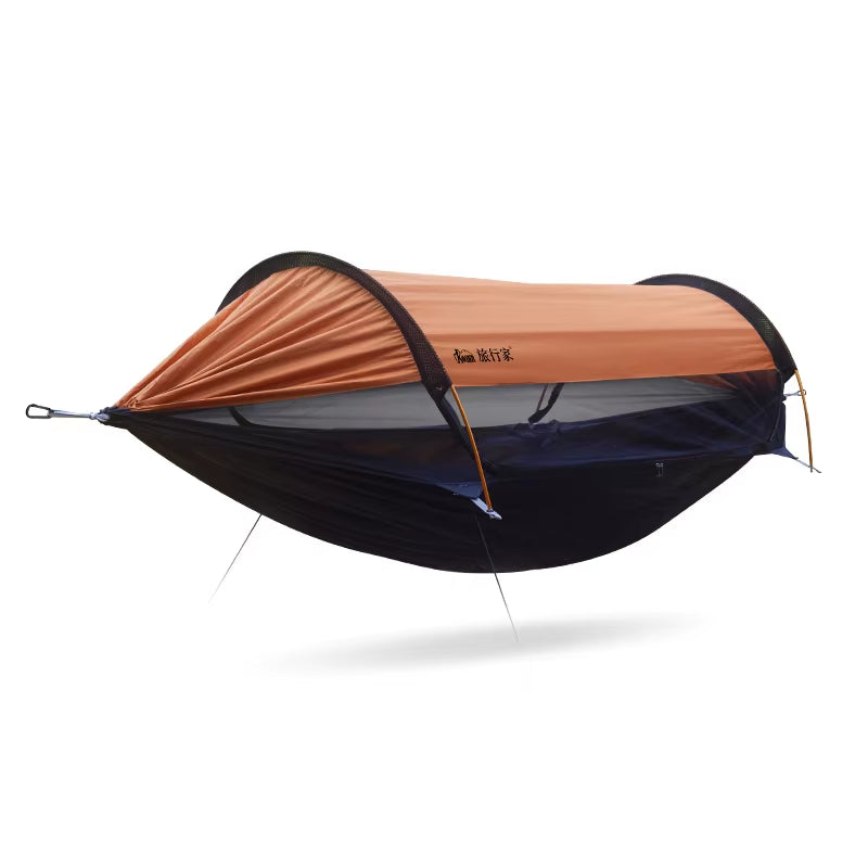 Premium Double Camping Hammock with Mosquito Net & Sunshade | Anti-Roll Portable Gear