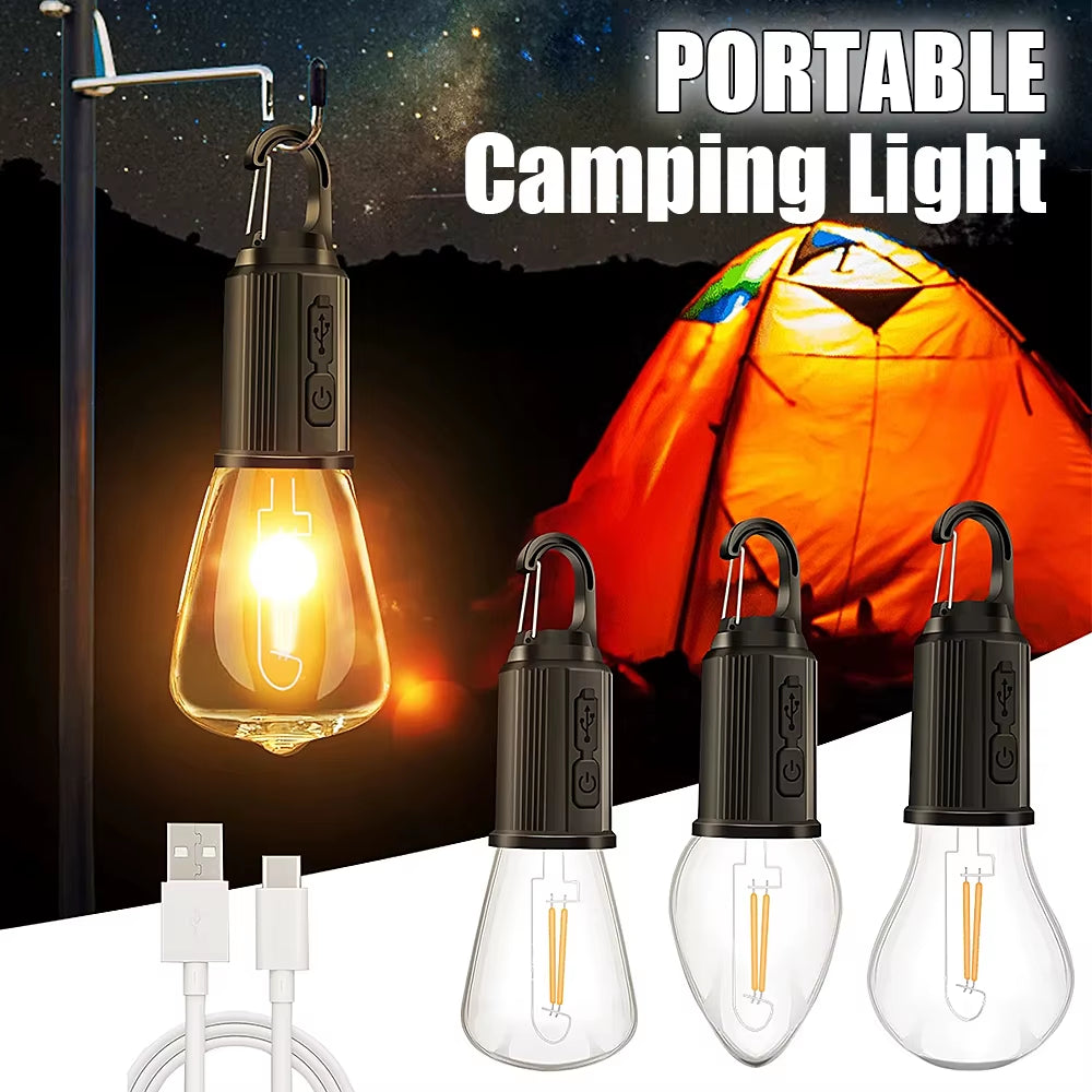 USB Rechargeable LED Camping Lantern | 3-Mode Waterproof Emergency Tent Light for Hiking & Fishing