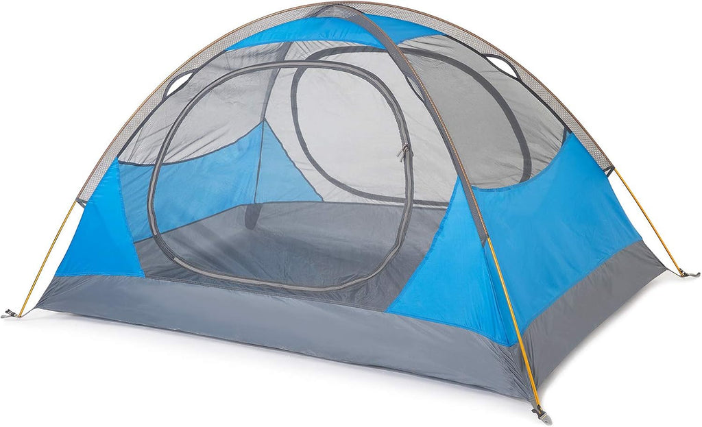 4 Person Family Camping Tent - Windproof & Waterproof Double Layer Outdoor Shelter - Instant Setup Dome Tent with 2 Doors for Hiking & Travel