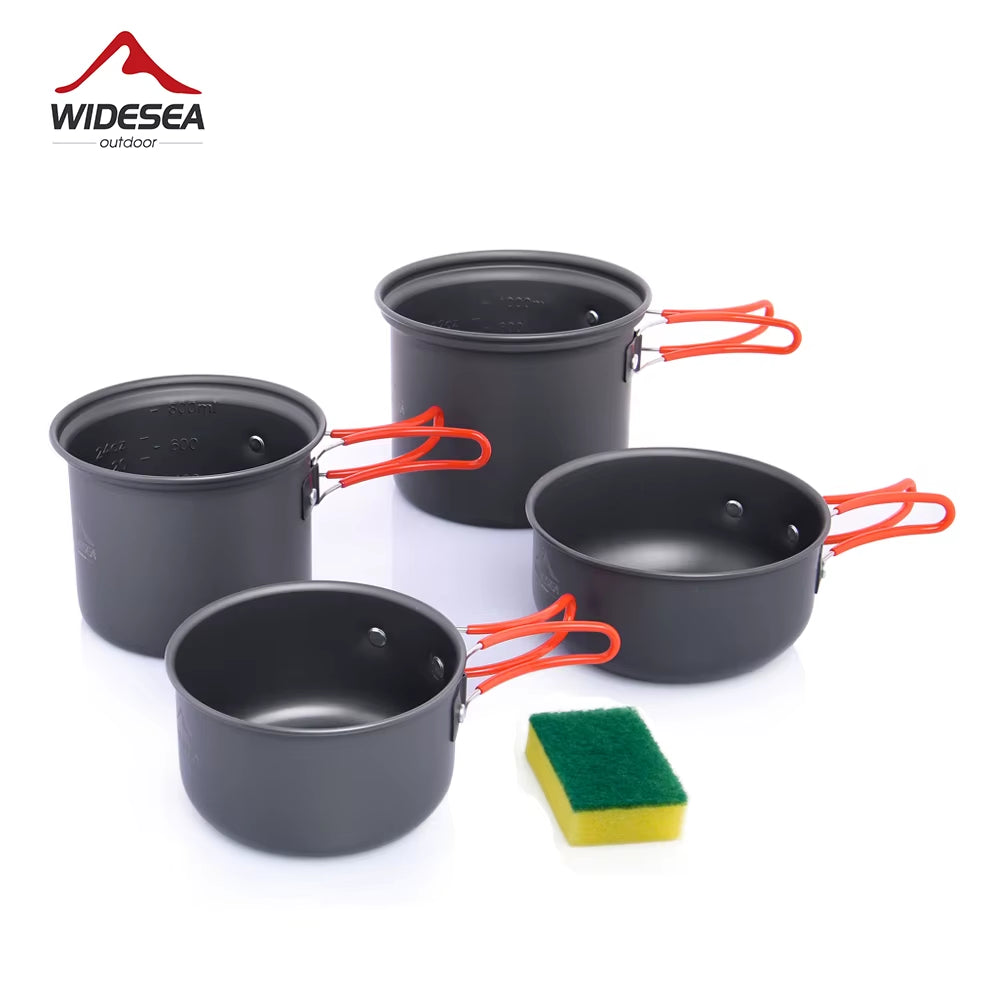 2-3 Person Non-Stick Camping Cookware Set - Portable Hard Anodized Pots & Pans - Lightweight Hiking Cooking Set with Storage Bag