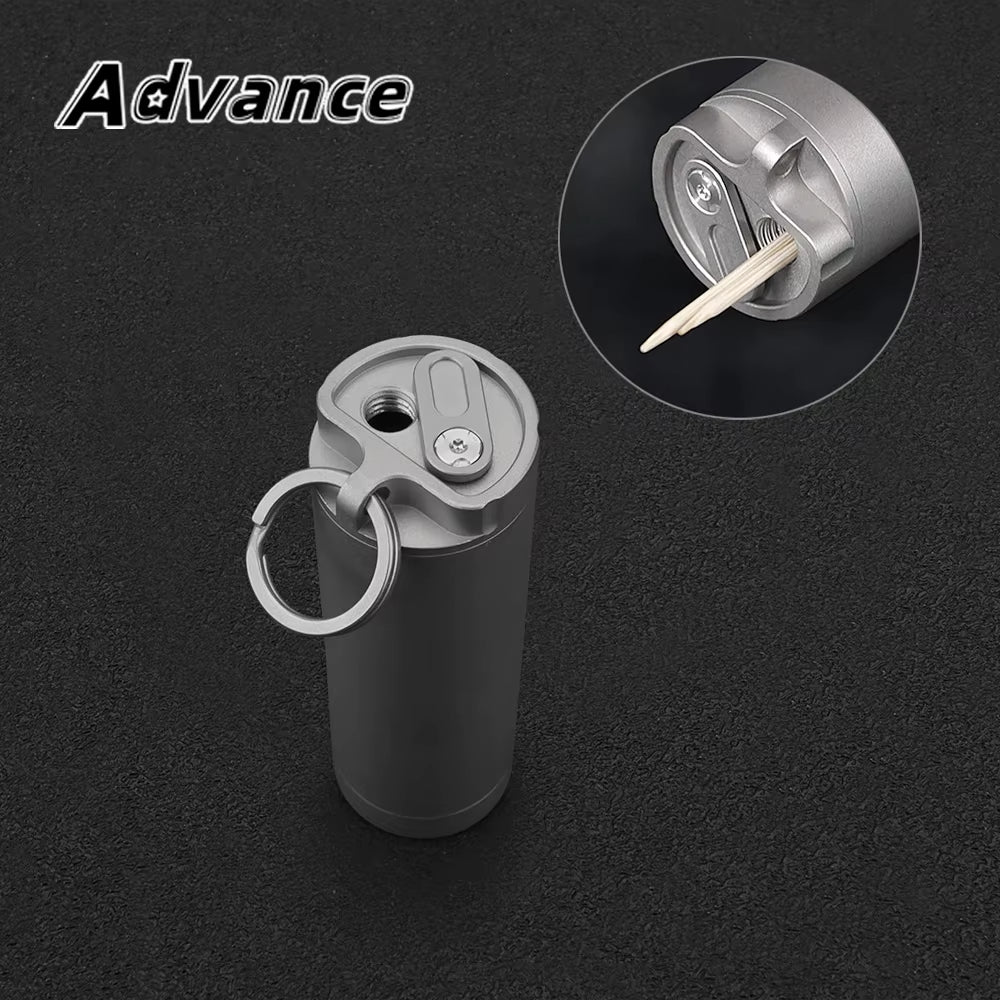 Ultralight Titanium EDC Storage Case - Waterproof Pill & Toothpick Holder for Outdoor Travel