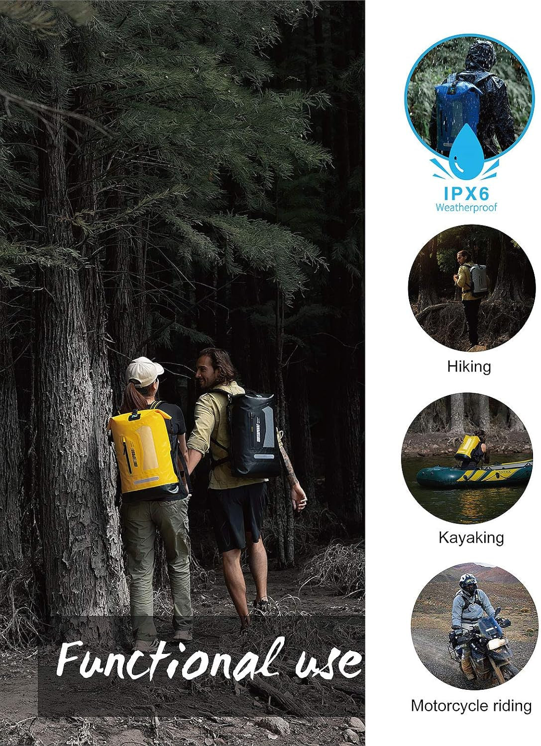 Floating Waterproof Dry Bag Backpack - 20L/30L/40L Heavy Duty Roll-Top Dry Bag for Kayaking, Boating, Fishing & Hiking - Keep Gear Dry