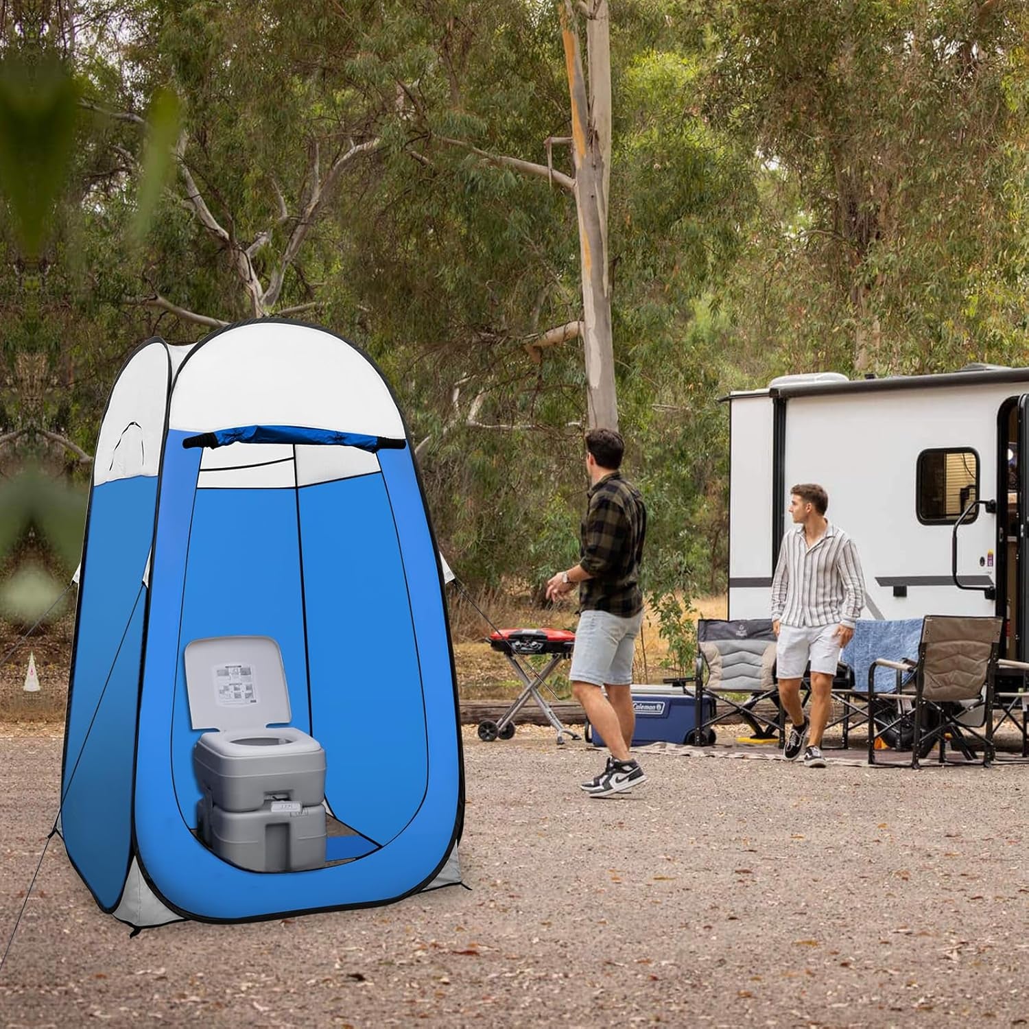 Extra Tall Pop-Up Privacy Tent - Portable Outdoor Shower & Changing Room for Camping - 6.5ft High Instant Shelter for Beach, Toilet & Dressing