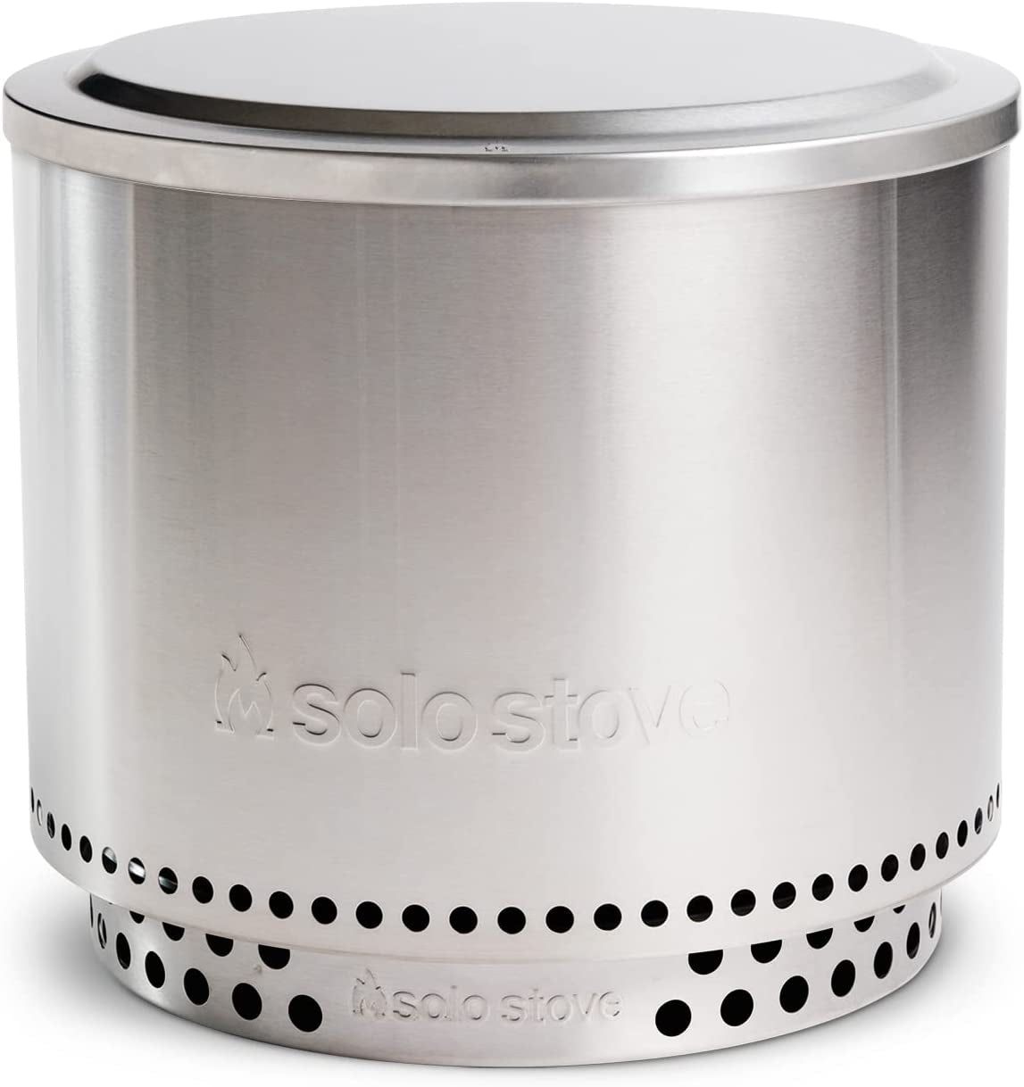 304 Stainless Steel Fire Pit Lid - Heavy Duty Round Protective Cover for Solo Stove Bonfire - Portable Outdoor Fire Pit Accessory & Tabletop Top