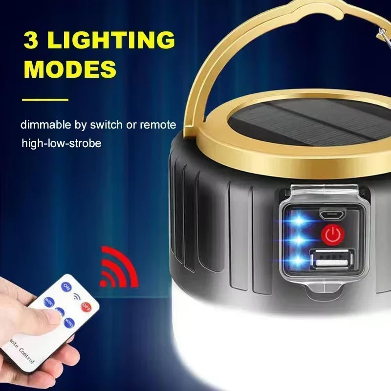 Solar Rechargeable LED Camping Light | Waterproof Portable Emergency Tent Lantern